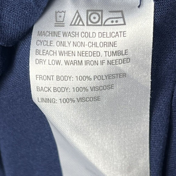 Colleen Lopez Blue Sleeveless Blouse Medium Boat Neck Chic Office Workwear - Picture 8 of 12